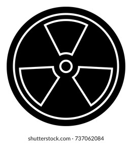 biohazard - dangerous radiation icon, vector illustration, black sign on isolated background