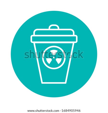 biohazard disposal bin icon over white background, block style, vector illustration