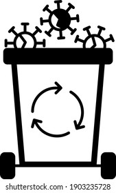 Biohazard Dispose Symbol, Coronavirus has been finished Concept Vector Glyph Icon Design, Victory over COVID-19 on white background, 