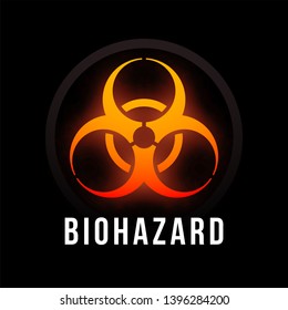 Biohazard fire color poster with black background, dark colorful vector design illustration, can be used as a print for a T-shirt or graphic element in brochure card