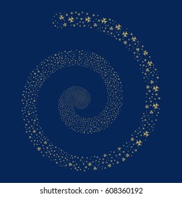 Biohazard fireworks whirl spiral. Vector illustration style is flat yellow scattered symbols. Object whirl constructed from scattered pictographs.