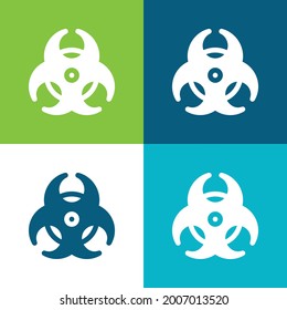 Biohazard Flat four color minimal icon set