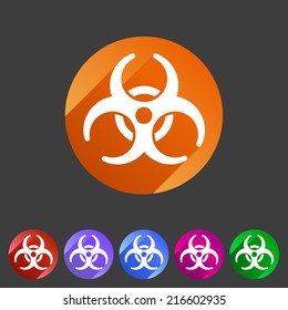 Biohazard Flat Icon Badge