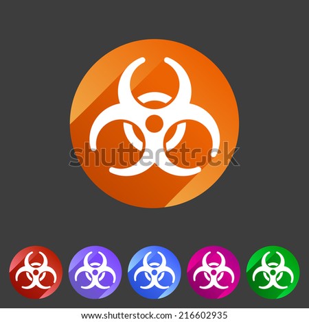 Biohazard flat icon badge
