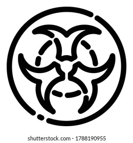 Biohazard Flat Icon Isolated On White Background