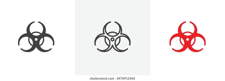 Bio-Hazard Flat Thin Line Icon Kollektion.