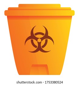 Biohazard garbage bin icon. Cartoon of biohazard garbage bin vector icon for web design isolated on white background