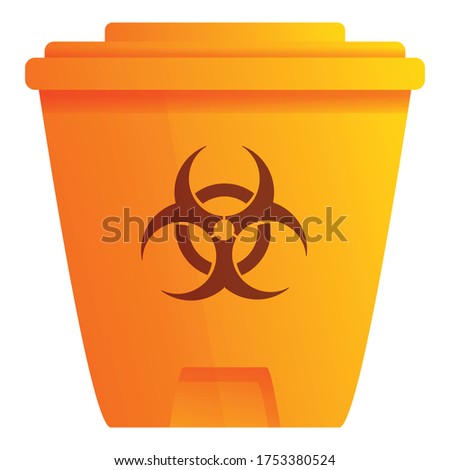 Biohazard garbage bin icon. Cartoon of biohazard garbage bin vector icon for web design isolated on white background
