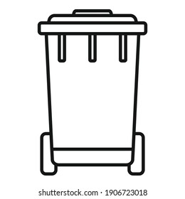 Biohazard garbage cart icon. Outline biohazard garbage cart vector icon for web design isolated on white background