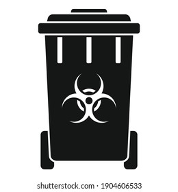 Biohazard garbage cart icon. Simple illustration of biohazard garbage cart vector icon for web design isolated on white background