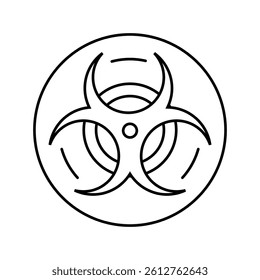 biohazard genetic engineering line icon vector. biohazard genetic engineering sign. isolated contour symbol black illustration