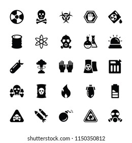 Biohazard Glyph Vector Icons Set
