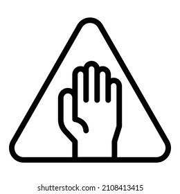 Biohazard hand sign icon. Outline biohazard hand sign vector icon for web design isolated on white background