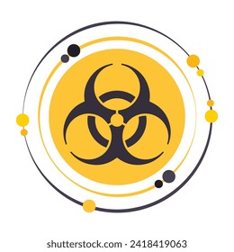 Biohazard or hazardous biological materials caution graphic icon 