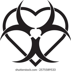 biohazard heart symbol,toxic love, heart of poison