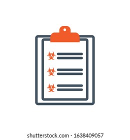 Biohazard history design of Medical care health emergency aid exam clinic and patient theme Vector illustration