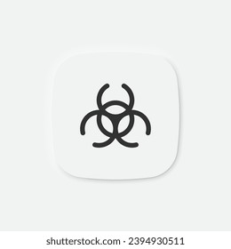 Biohazard icon. Biological hazard sign. Toxic warning symbol. Danger zone icons. Vector isolated sign.