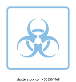 Biohazard icon. Blue frame design. Vector illustration.