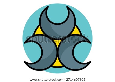 Biohazard icon. colored outline icon style. three overlapping circles. work safety elements vector illustration