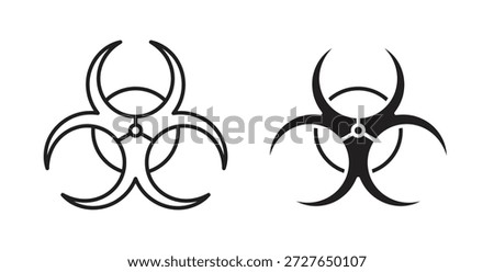 Biohazard icon in doodle and stroke style.