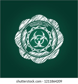 biohazard icon drawn with chalkboard texture