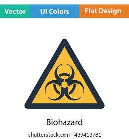 Biohazard icon. Flat color design. Vector illustration.