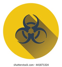 Biohazard icon. Flat color design. Vector illustration.