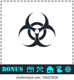 Biohazard icon flat. Simple vector symbol and bonus icon