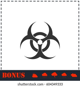 Biohazard icon flat. Simple vector symbol and bonus icon