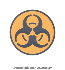 Biohazard Icon, Flat style icon vector illustration, Suitable for website, mobile app, print, presentation, infographic and any other project.