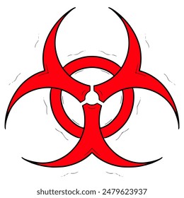 biohazard icon illustration hand drawn isolated vector