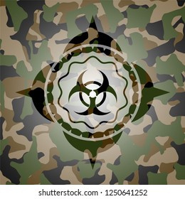 biohazard icon inside camo texture