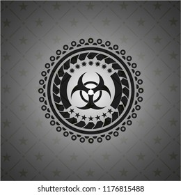 biohazard icon inside dark badge