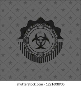 biohazard icon inside dark badge