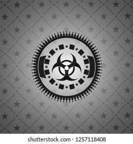 biohazard icon inside dark badge