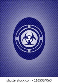 biohazard icon inside emblem with jean high quality background