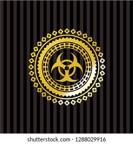 biohazard icon inside gold badge