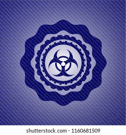 biohazard icon inside jean background
