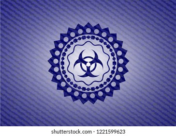 biohazard icon inside jean background