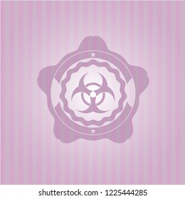 biohazard icon inside pink icon or emblem