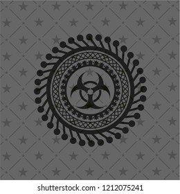 biohazard icon inside realistic dark emblem