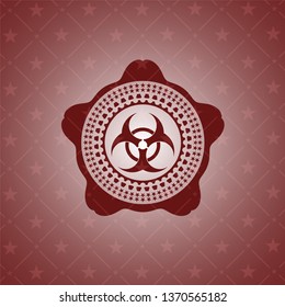 biohazard icon inside realistic red emblem