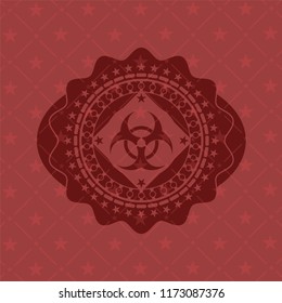 biohazard icon inside red emblem