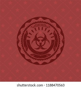 biohazard icon inside red icon or emblem