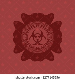 biohazard icon inside red icon or emblem