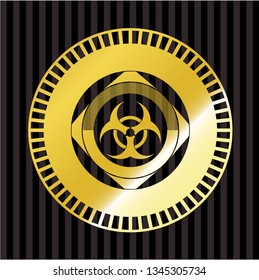 biohazard icon inside shiny badge