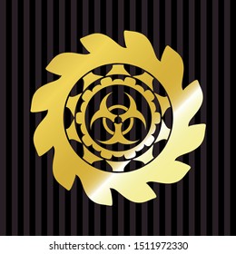 biohazard icon inside shiny badge