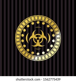 biohazard icon inside shiny badge