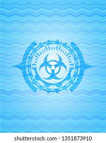  biohazard icon inside water concept emblem.