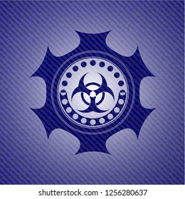 biohazard icon with jean texture